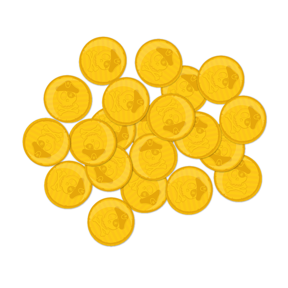 Pirat Bordkonfetti Guld - 1 stk (Ø 35 mm) | Pirat Konfetti - Temashop