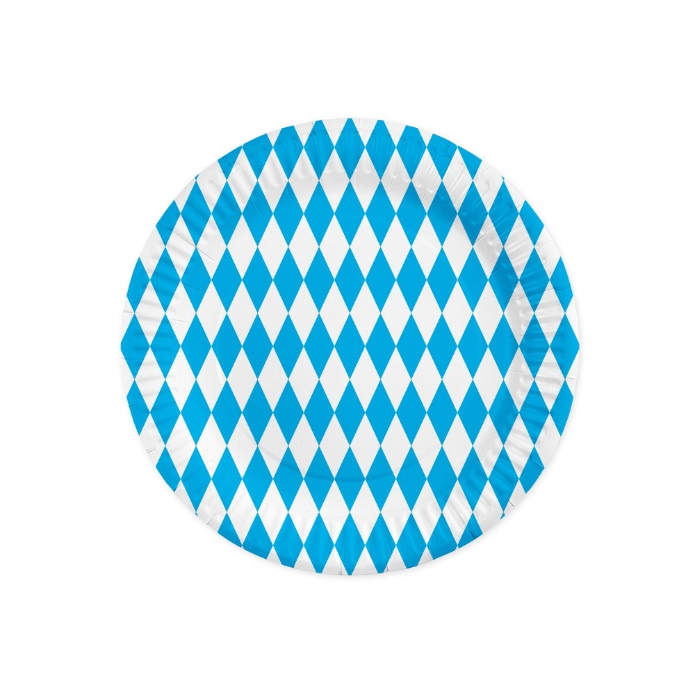 Bayern Paptallerkener Blå/Hvid