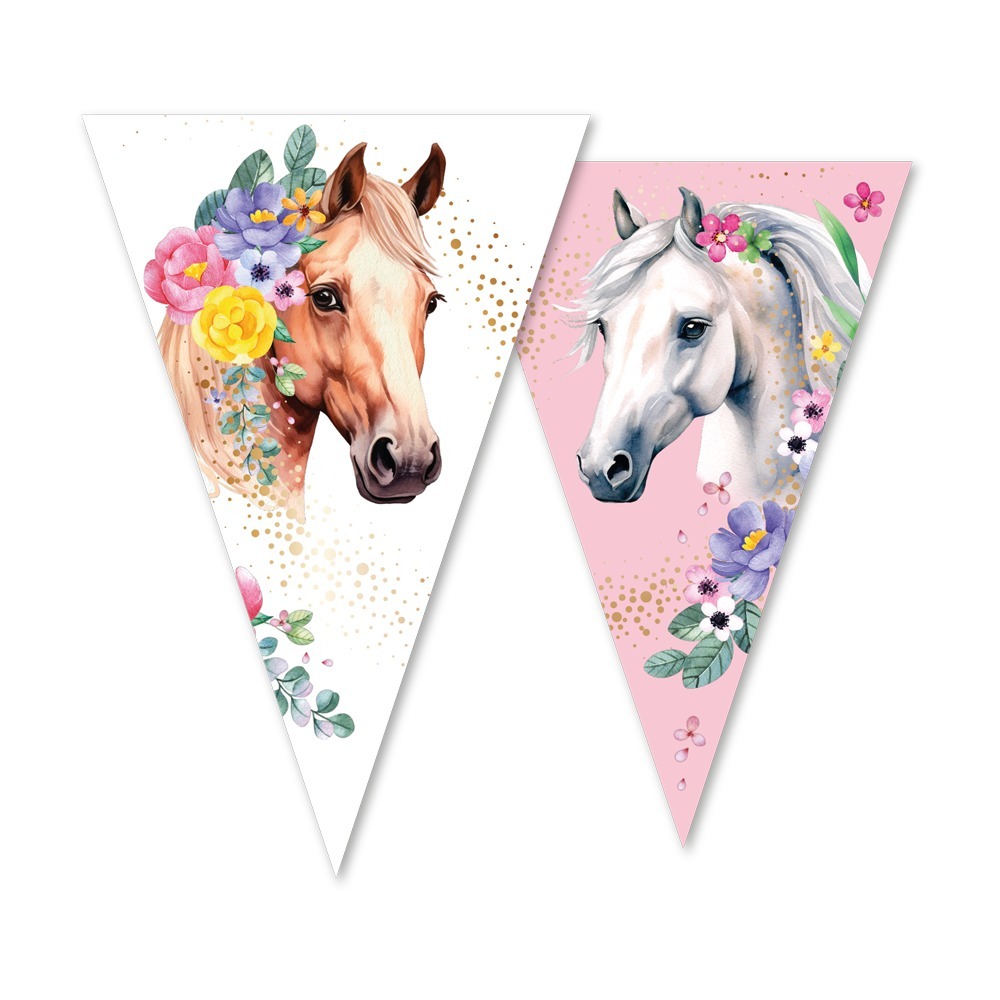 Heste Flagbanner med Blomster