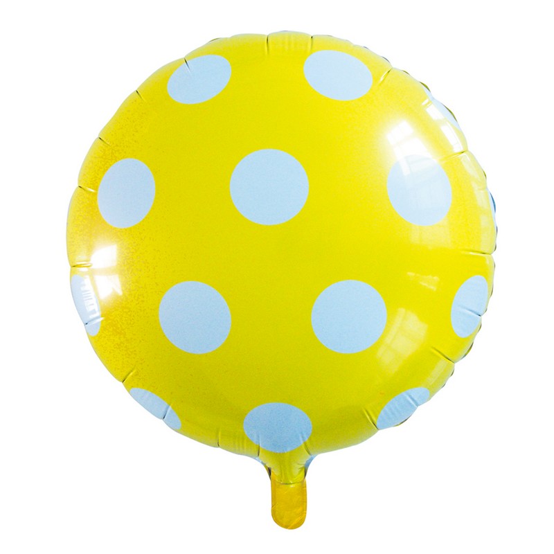 Prikket Folieballon Gul - 1 stk (45 cm) | Gul tema Folieballoner - Temashop