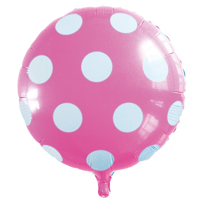 Prikket Folieballon Lyserød - 1 stk (45 cm) | Lyserødt Tema Folieballoner - Temashop