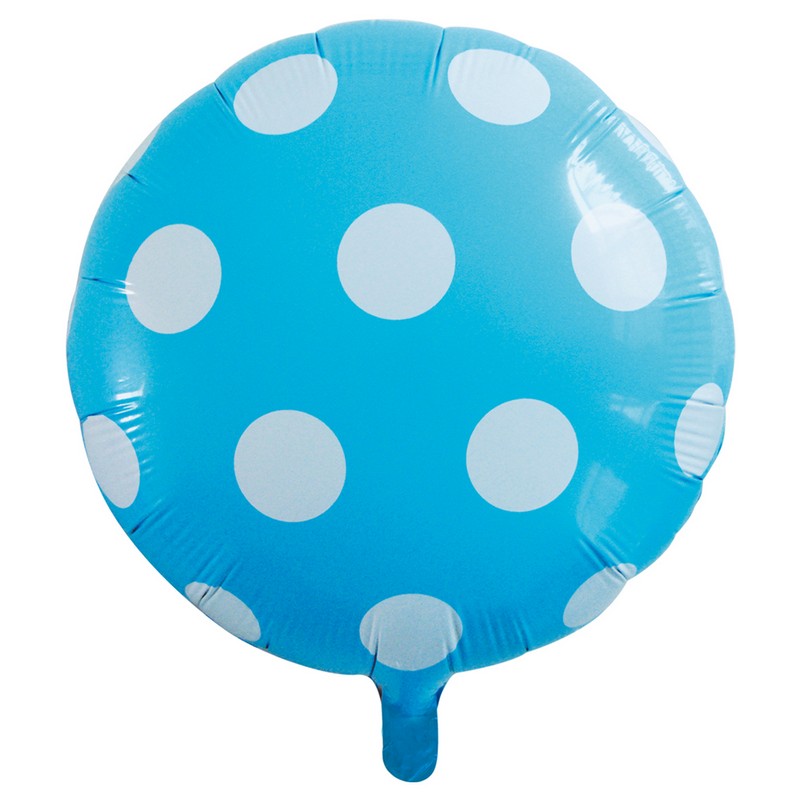 Prikket Folieballon Lyseblå - 1 stk (45 cm) | Lyseblåt Tema Folieballoner - Temashop