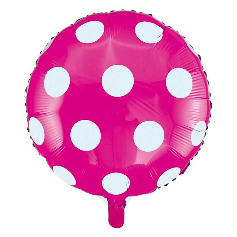 Prikket Folieballon Pink - 1 stk (45 cm) | Pink tema Folieballoner - Temashop