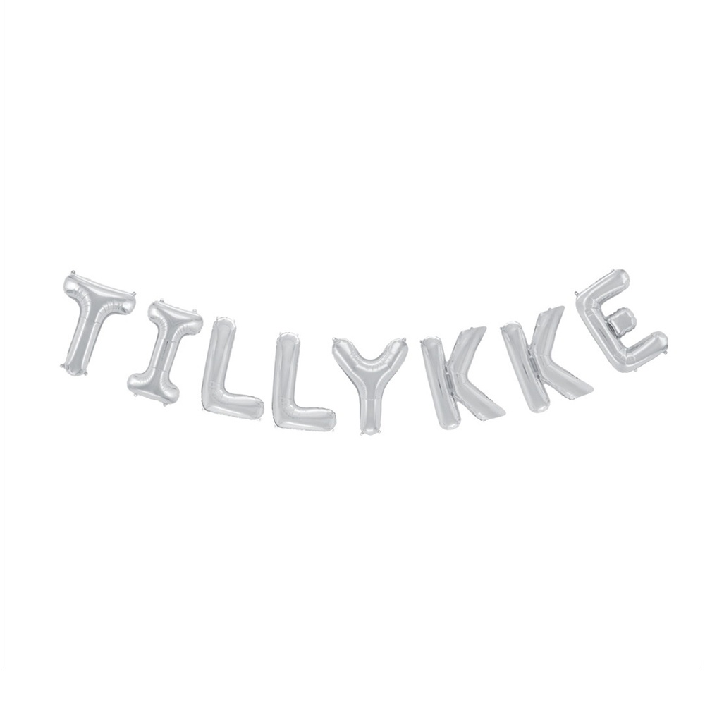 Tillykke Folieballon Sølv - 1 stk (41 cm) | Tillykke Folieballoner - Temashop