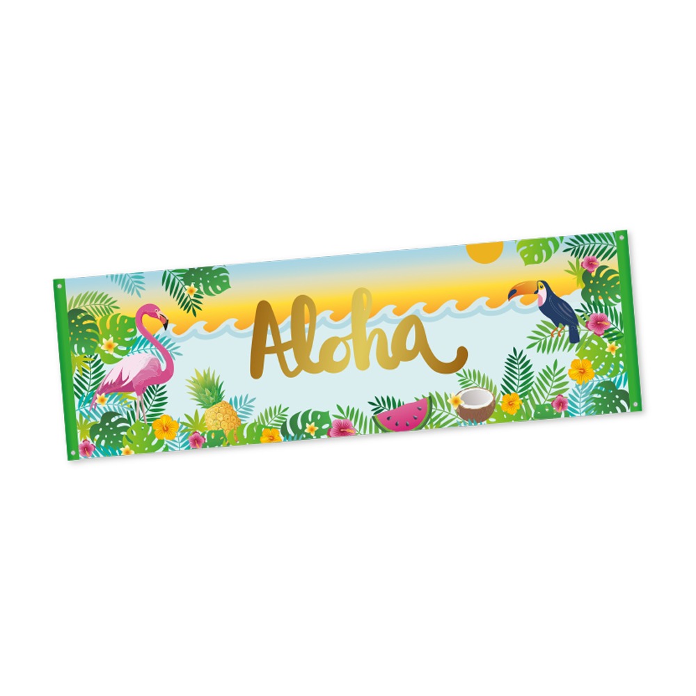Aloha Banner - 1 stk (230 x 75 cm) | Hawaii Bannere - Temashop