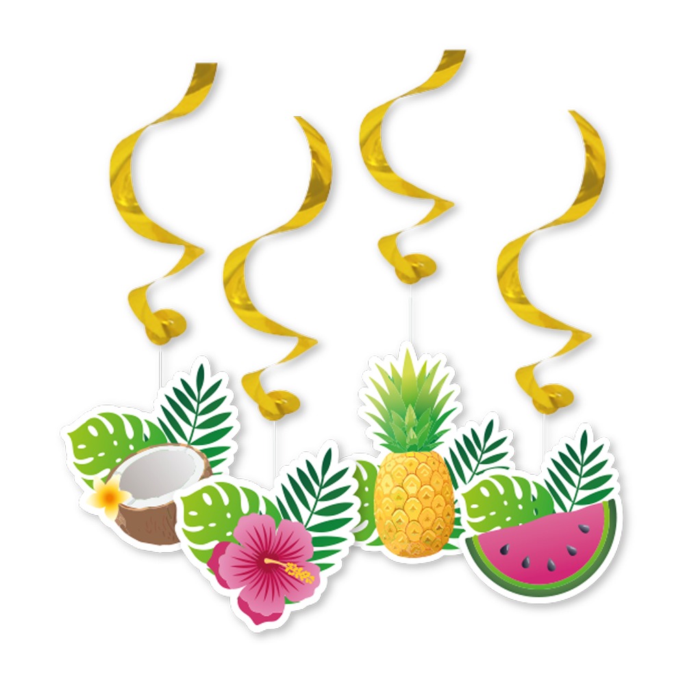 Aloha Spiraler Med Tropisk Frugt - 4 stk | Hawaii Spiraler/string - Temashop