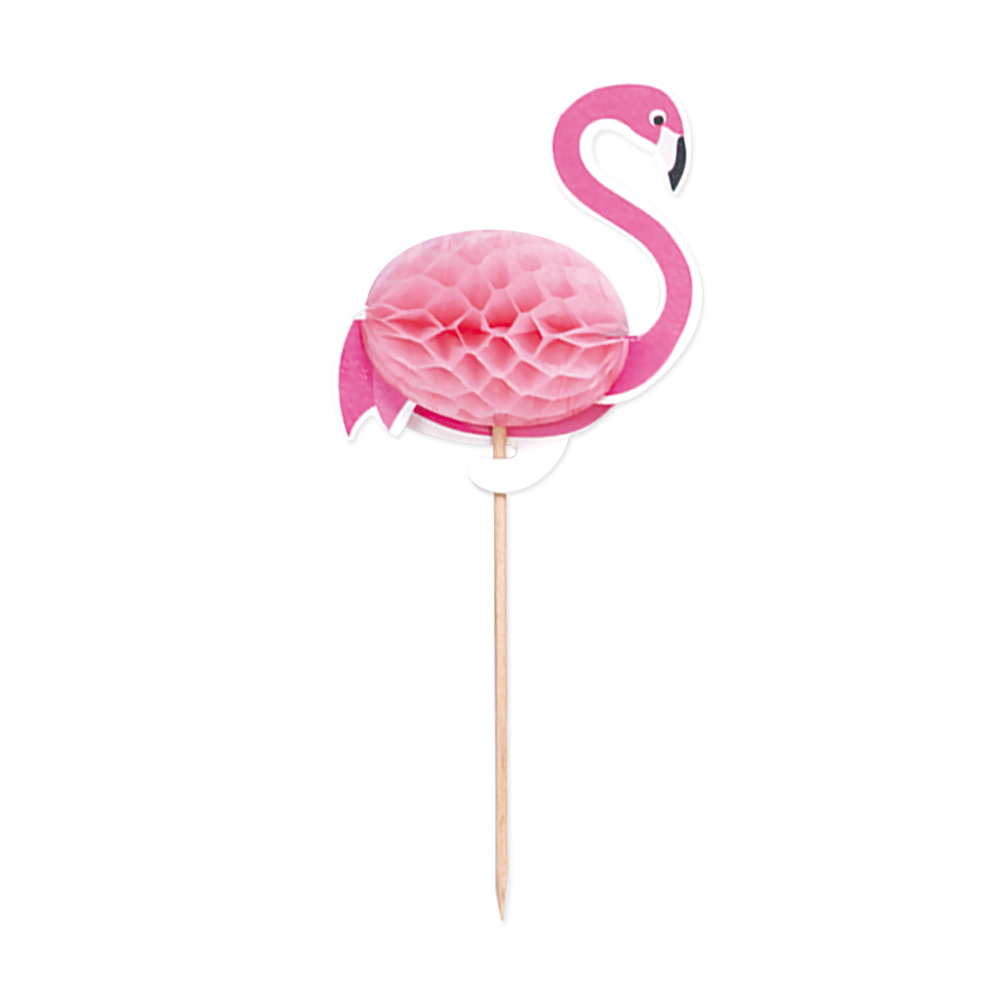 Flamingo Kagepinde Pink - 10 stk (10 x 6 cm) | Flamingo Kagepinde - Temashop