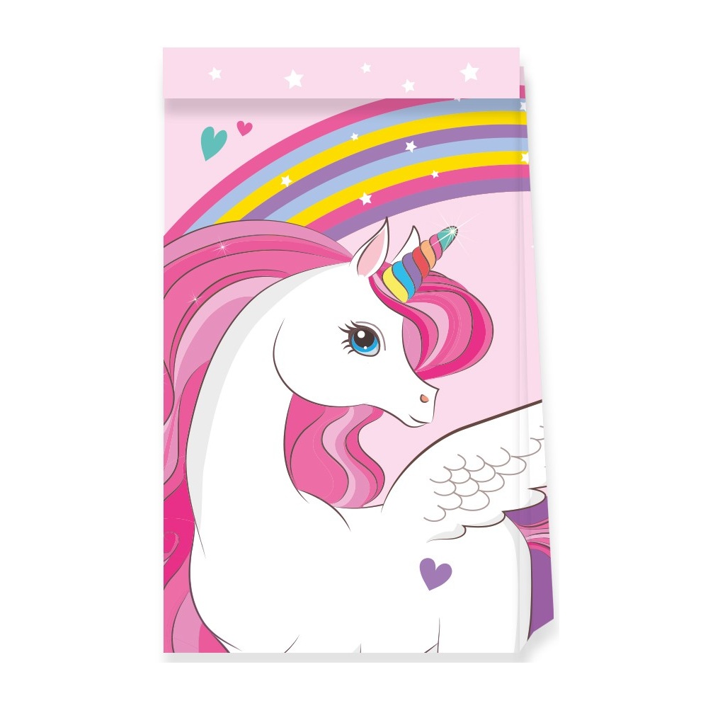 Enhjørning Regnbue Poser - 4 stk | Enhjørning Poser / Goodiebags - Temashop