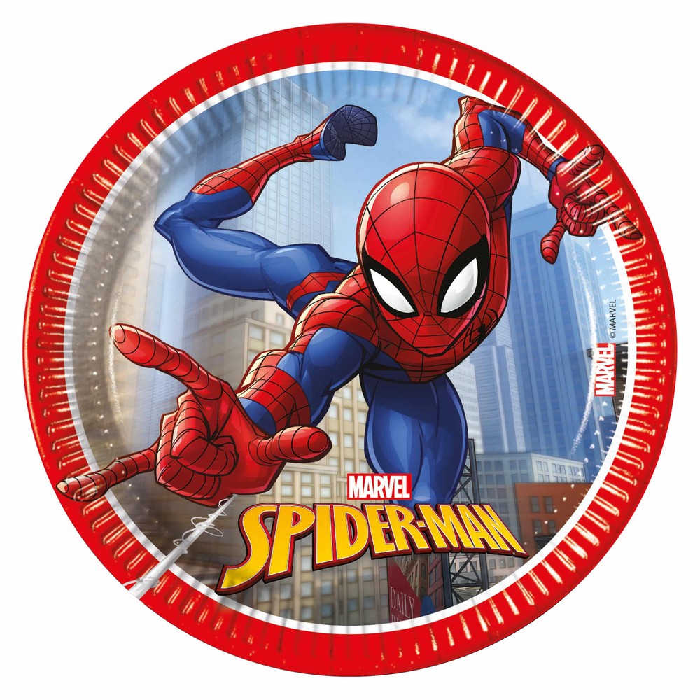 Spider-Man Paptallerkener (Ø 20 cm) | Spider-Man Tallerkner - Bordservice - Temashop