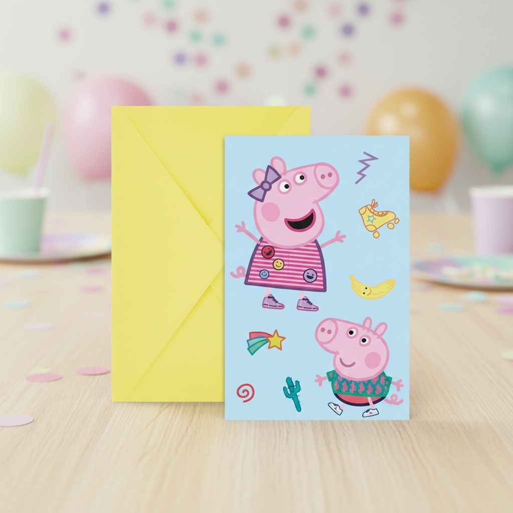 Gurli Gris Invitationer - 6 stk | Gurli Gris Invitationer - Temashop
