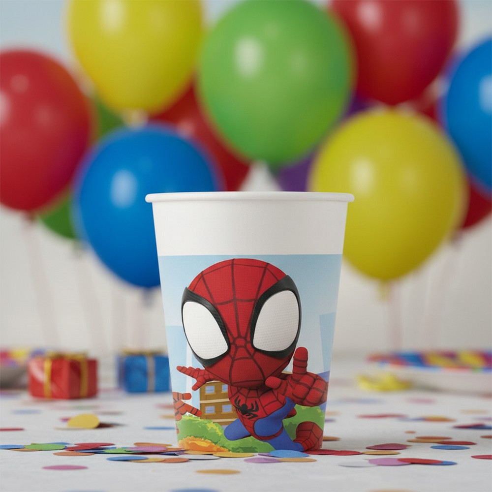 Spidey & His Amazing Friends Papkrus - 8 stk (200 ml) | Spider-Man Krus - Temashop