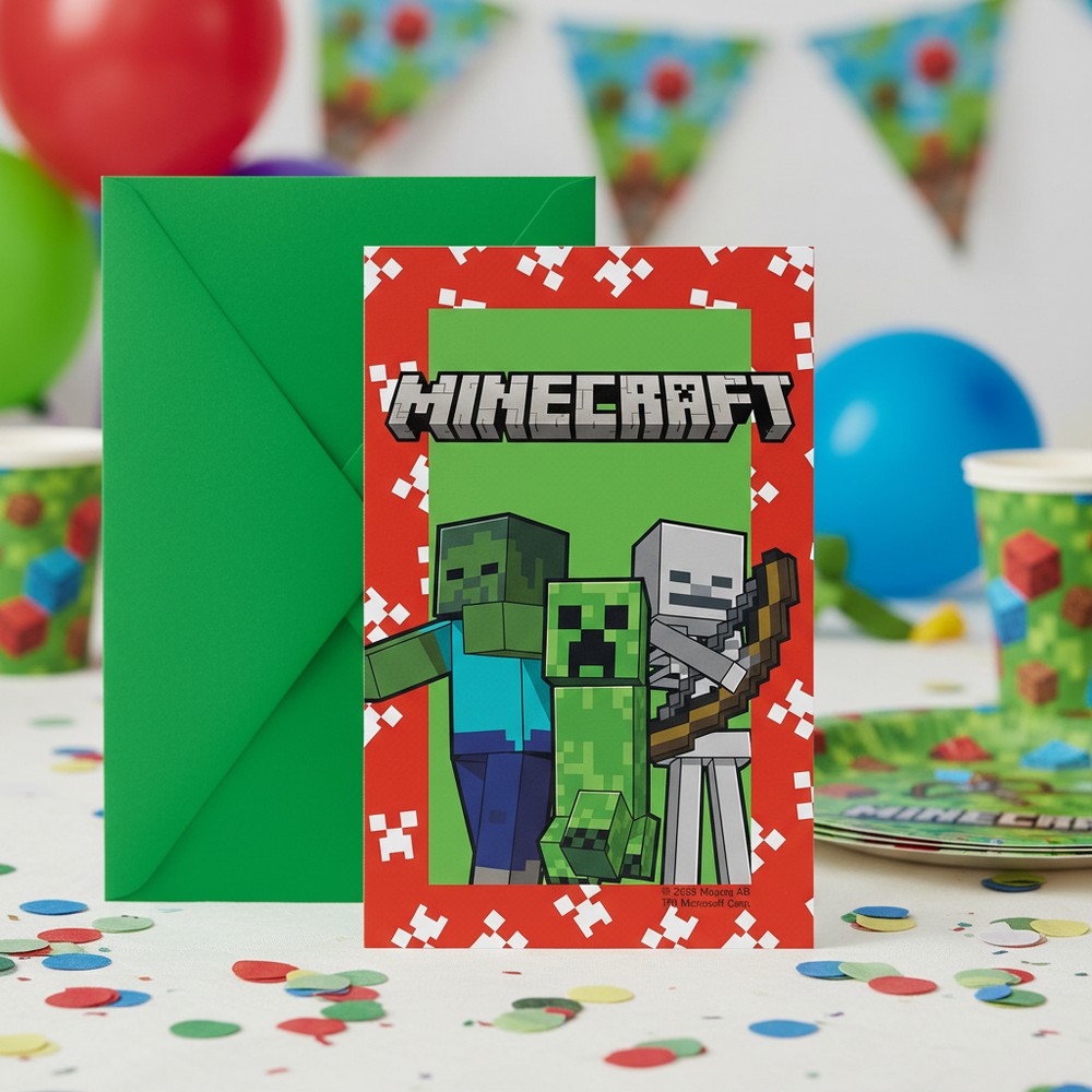 Minecraft Invitationer - 6 stk | Minecraft Invitationer - Temashop