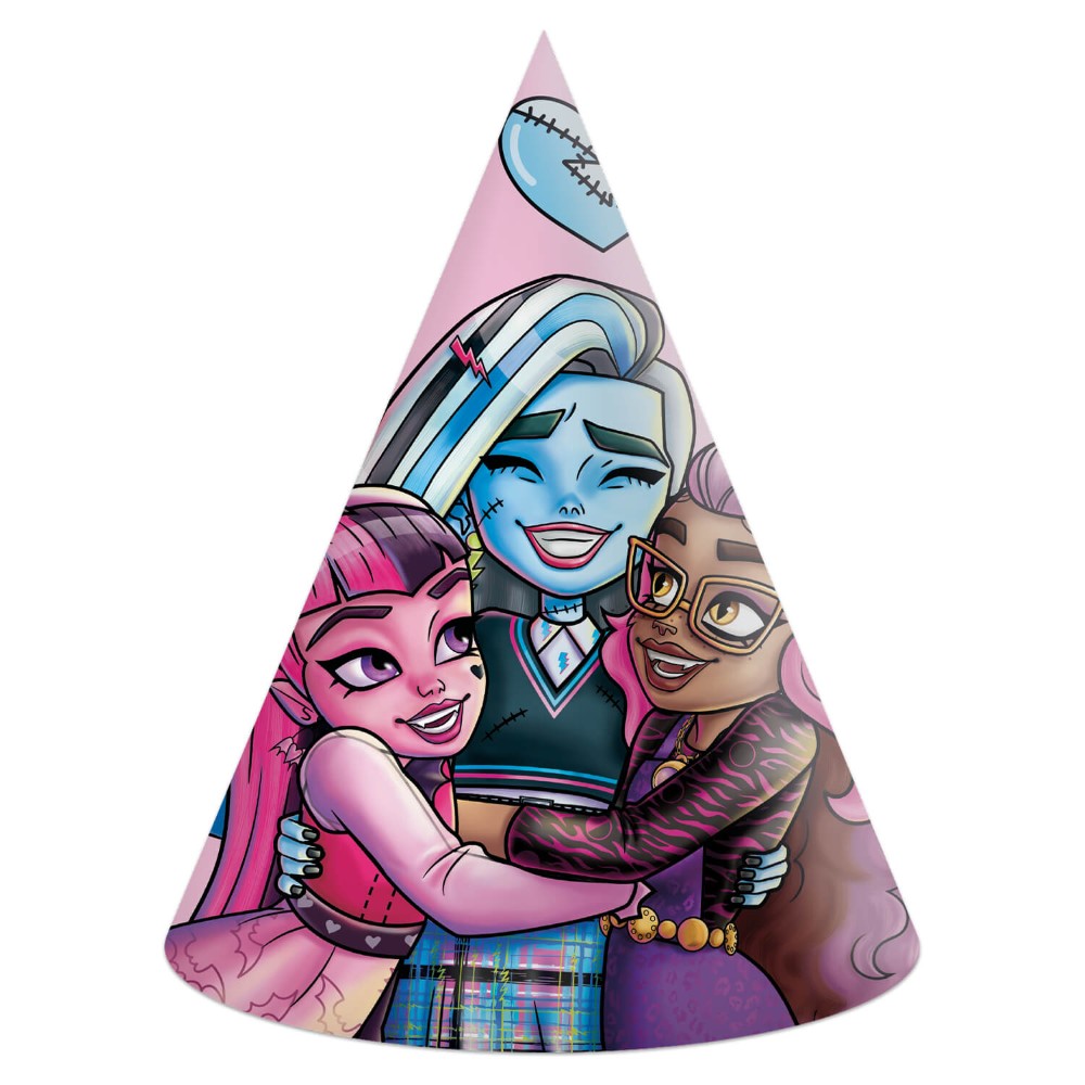 Monster High Partyhatte - 6 stk | Monster High Partyhatte - Temashop