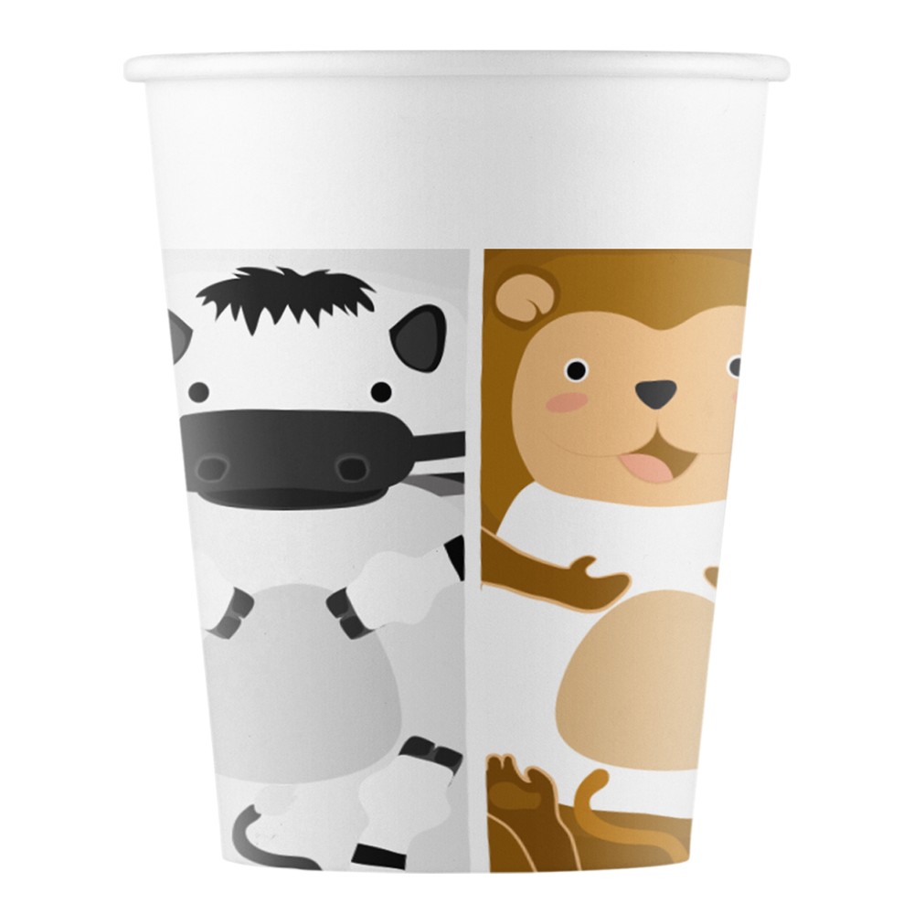 Zoo Papkrus - 8 stk (200 ml) | Zoo dyr Krus - Temashop