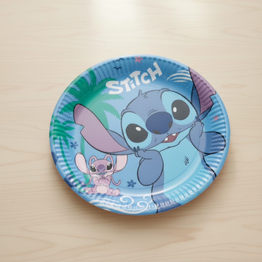 Stitch Paptallerkener - 8 stk (20 cm) | Stitch Tallerkner - Temashop