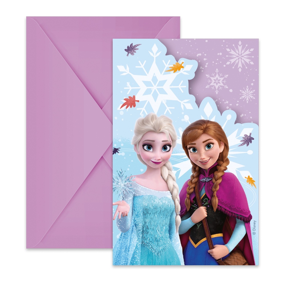 Frozen Elsa Og Anna Invitationer - 6 stk | Frost Invitationer - Temashop