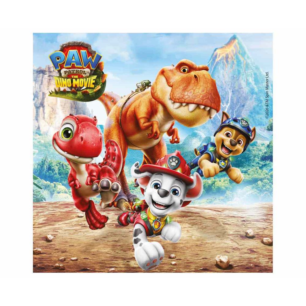 Paw Patrol Dino Movie Servietter - 20 stk (33 x 33 cm) | Paw Patrol Servietter - Temashop