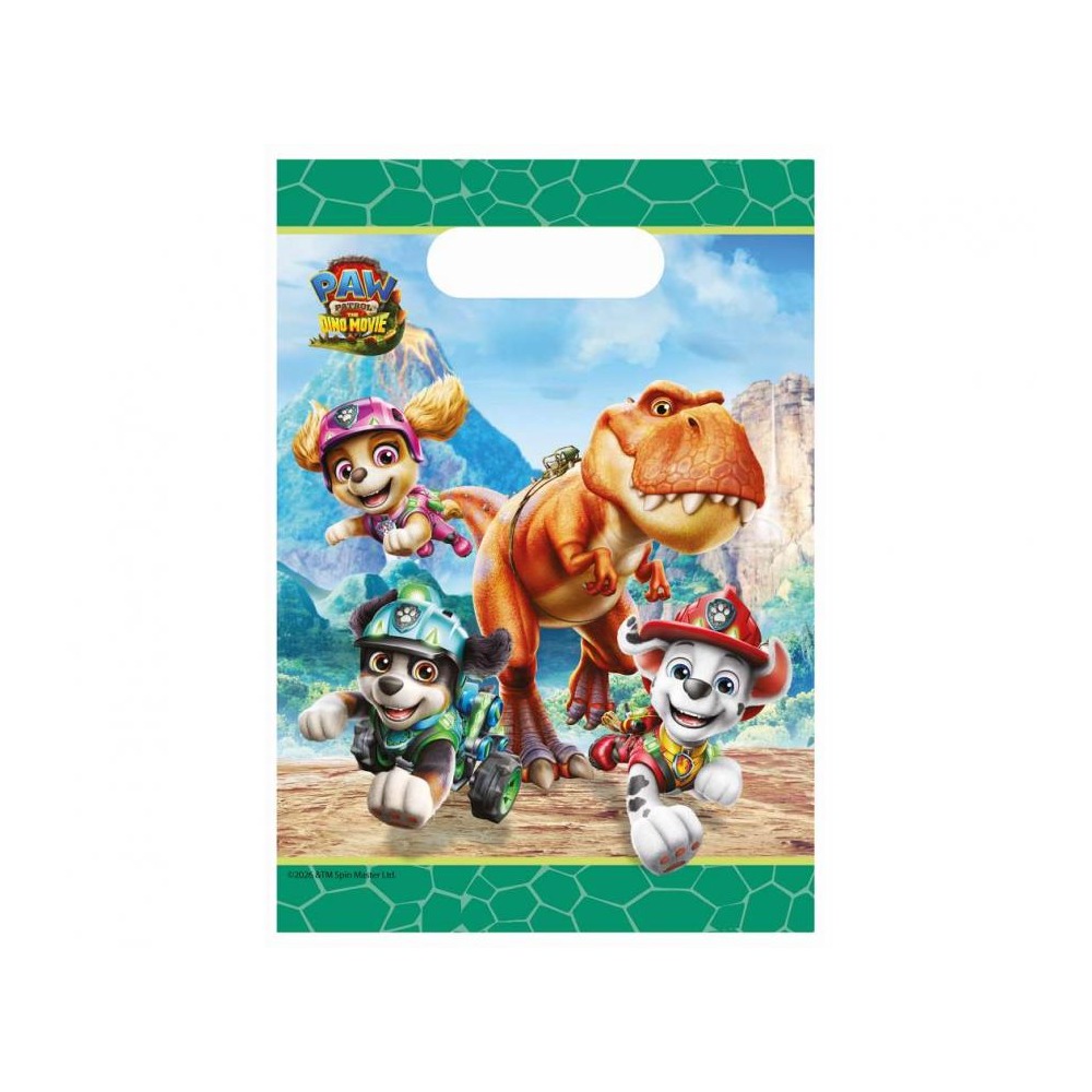 PAW Patrol Dino Movie Papirposer - 4 stk (22 x 16 cm) | Paw Patrol Poser / Goodiebags - Temashop