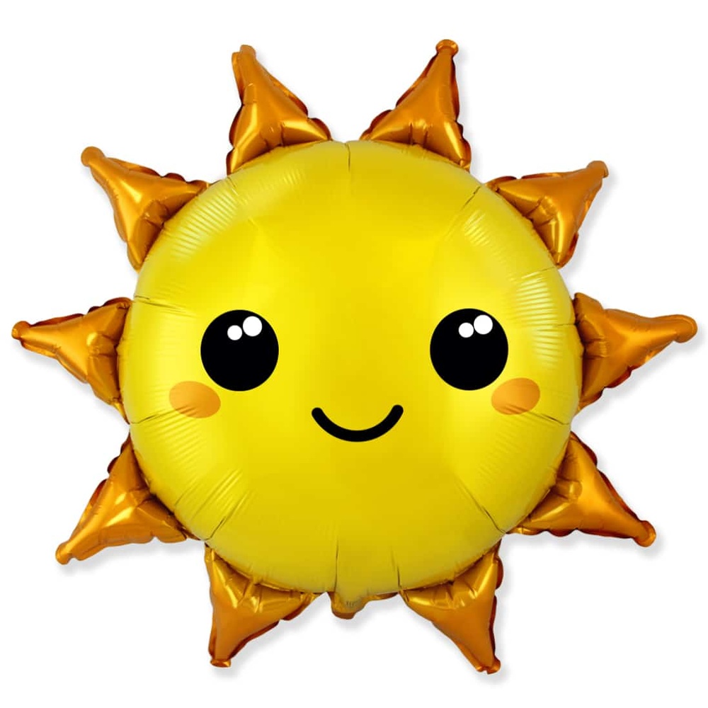 Sol Folieballon Gul - 1 stk (74 x 79 cm) | Sol Folieballoner - Temashop