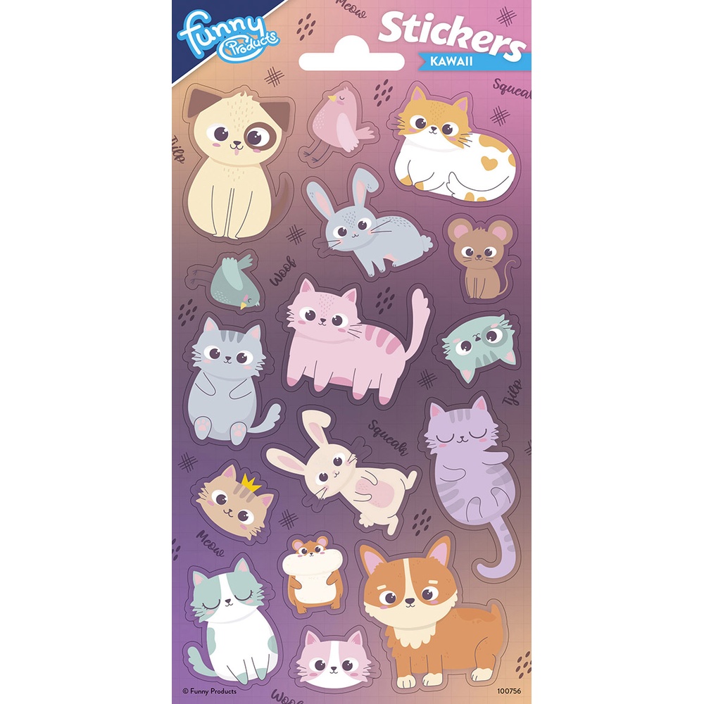 Kawaii Dyr Klistermærker - 1 stk | Kawaii Klistermærke - Temashop