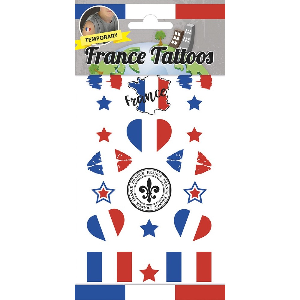 Midlertidige Tatoveringer Frankrig | Frankrig Tatoveringer - Makeup / Negle - Temashop