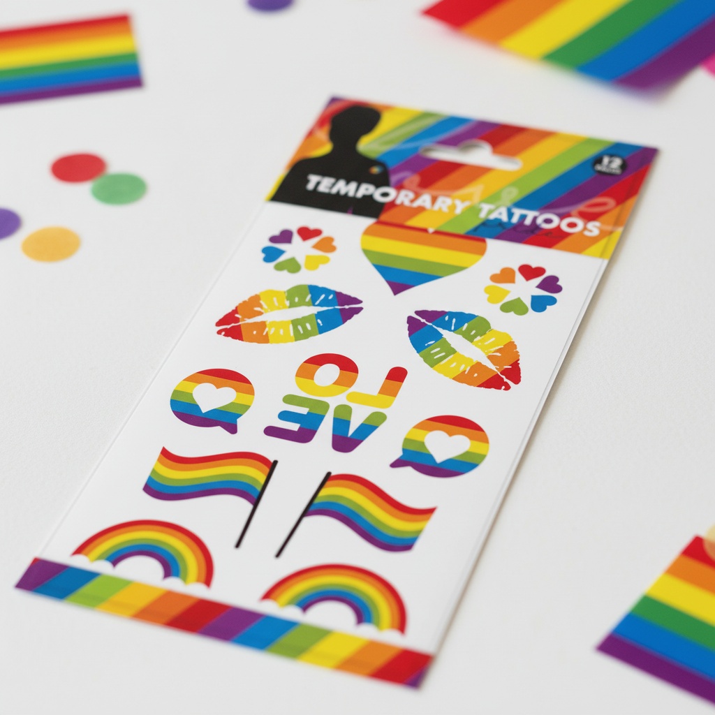 Pride Falske Tatoveringer | Pride Falske tatoveringer - Festtilbehør - Temashop