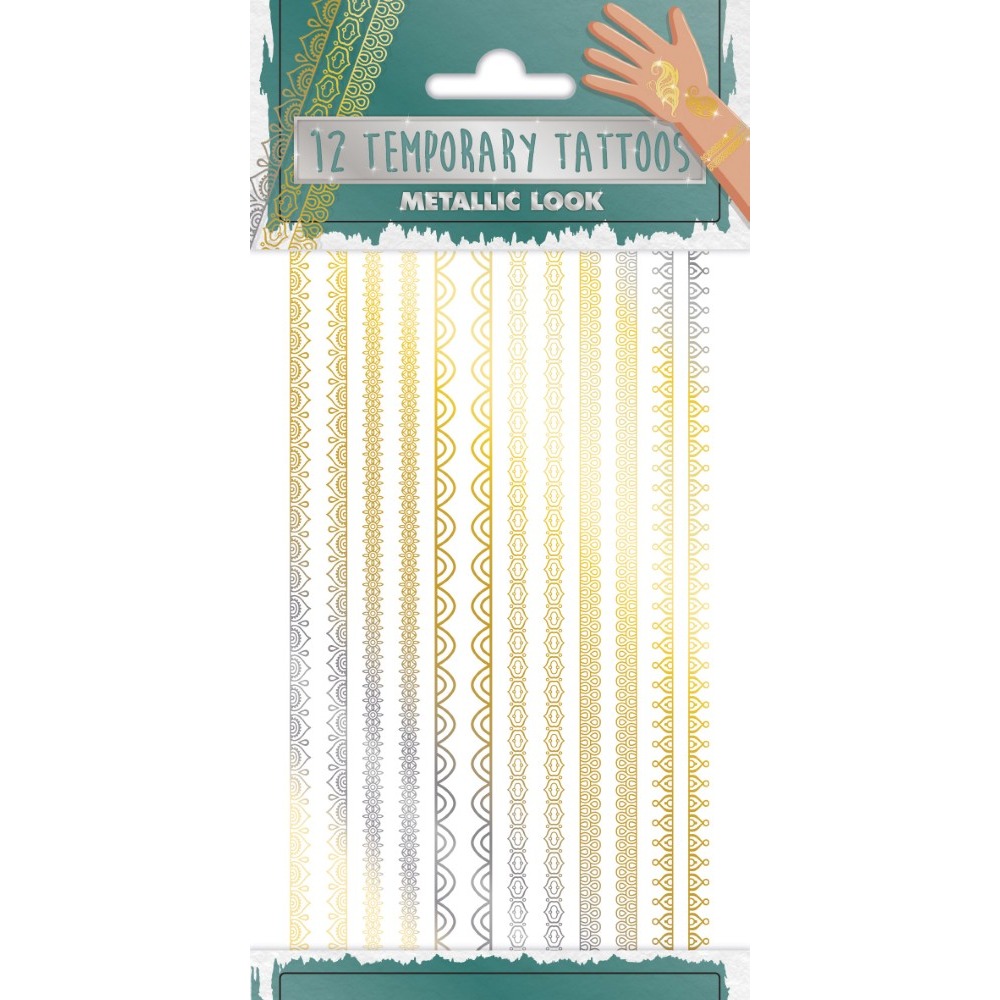 Sommer Falske Tatoveringer Guld/Sølv | Sommer Falske tatoveringer - Festtilbehør - Temashop