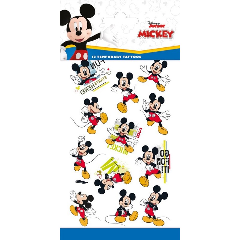 Mickey Mouse Falske Tatoveringer | Mickey Mouse Falske tatoveringer - Festtilbehør - Temashop