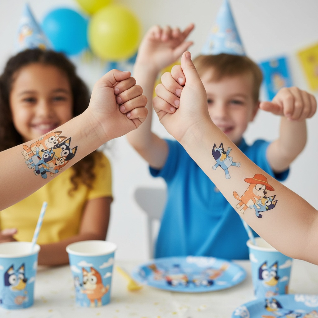 Bluey Falske Tatoveringer | Bluey Falske tatoveringer - Festtilbehør - Temashop