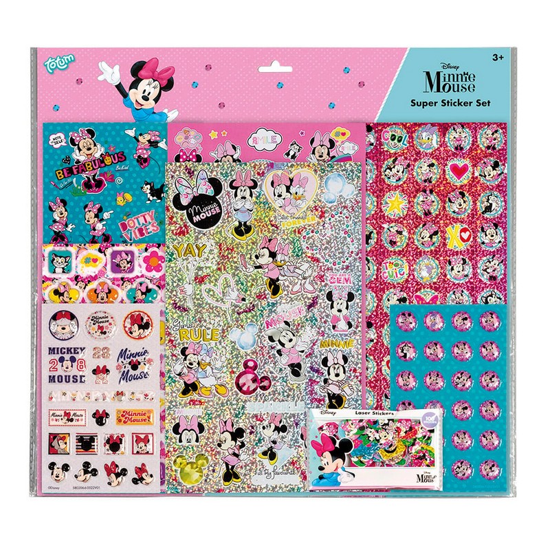 Minnie Mouse Klistermærkesæt - 1 sæt | Minnie Mouse Klistermærke - Temashop