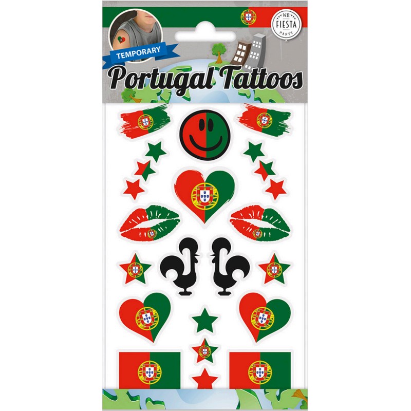 Portugal Falske Tatoveringer | Portugal Falske tatoveringer - Festtilbehør - Temashop