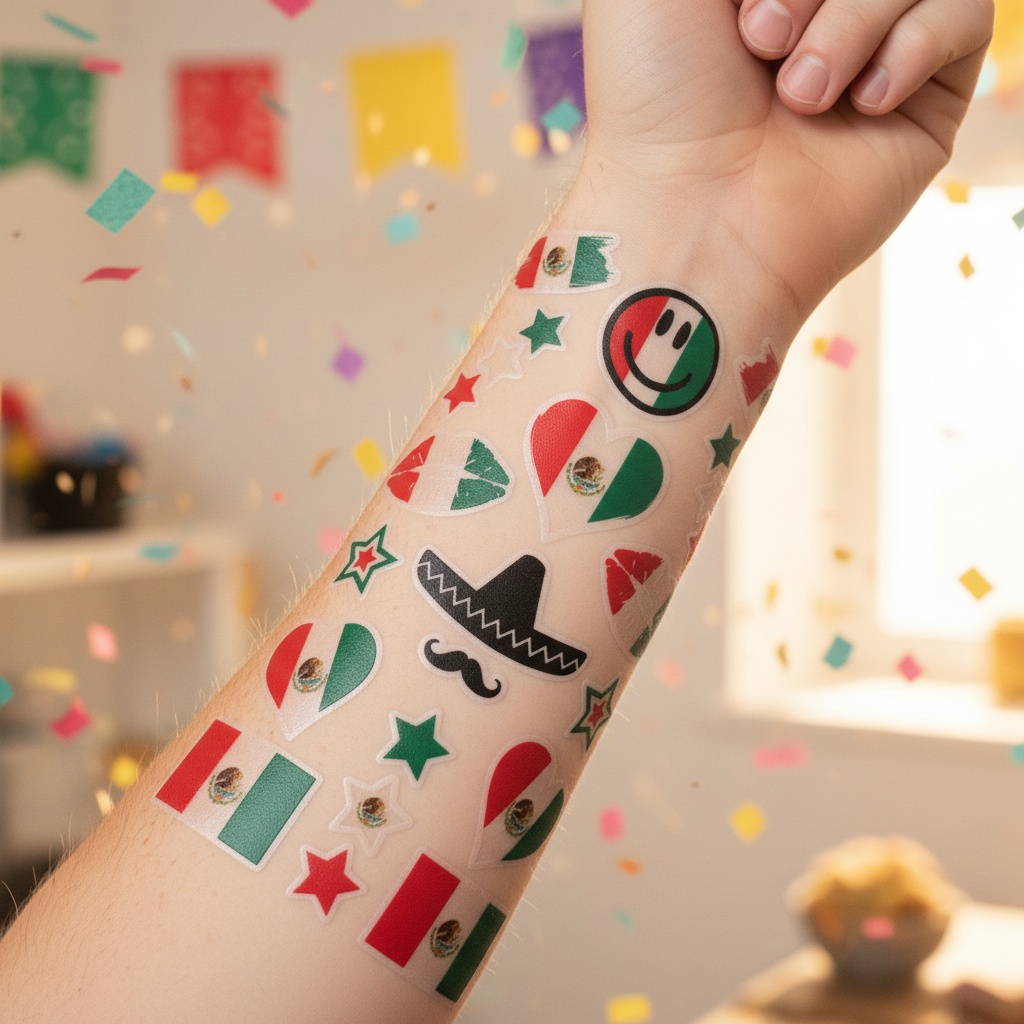 Mexico Falske Tatoveringer | Mexico Falske tatoveringer - Festtilbehør - Temashop