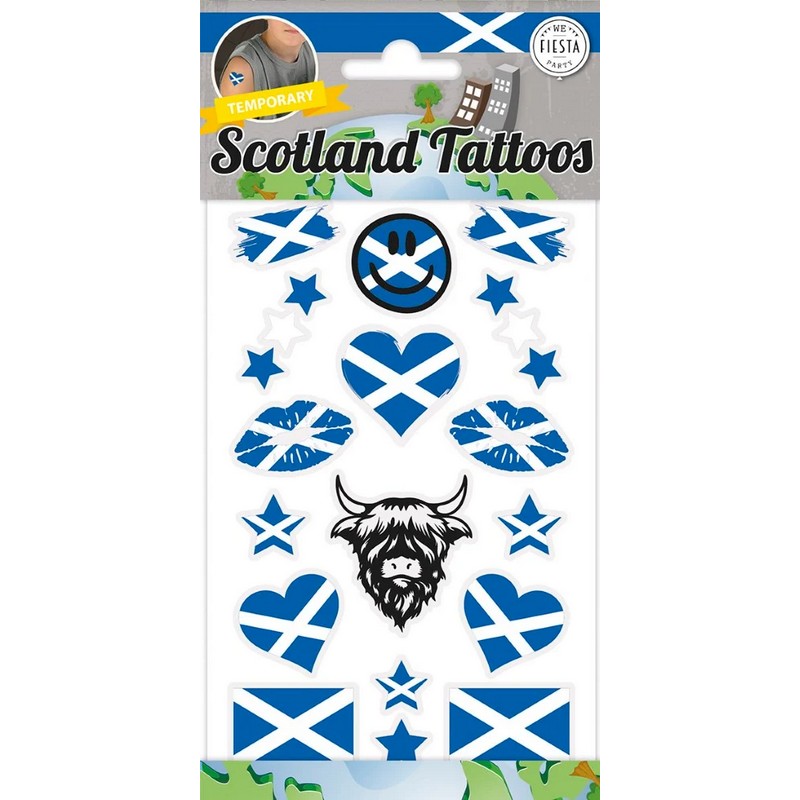 Skotland Falske Tatoveringer | Skotland Falske tatoveringer - Festtilbehør - Temashop