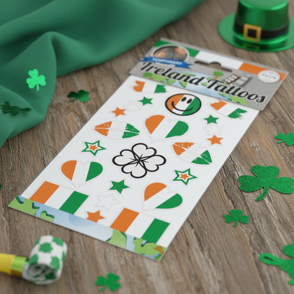 Irland Falske Tatoveringer | Irland Falske tatoveringer - Festtilbehør - Temashop