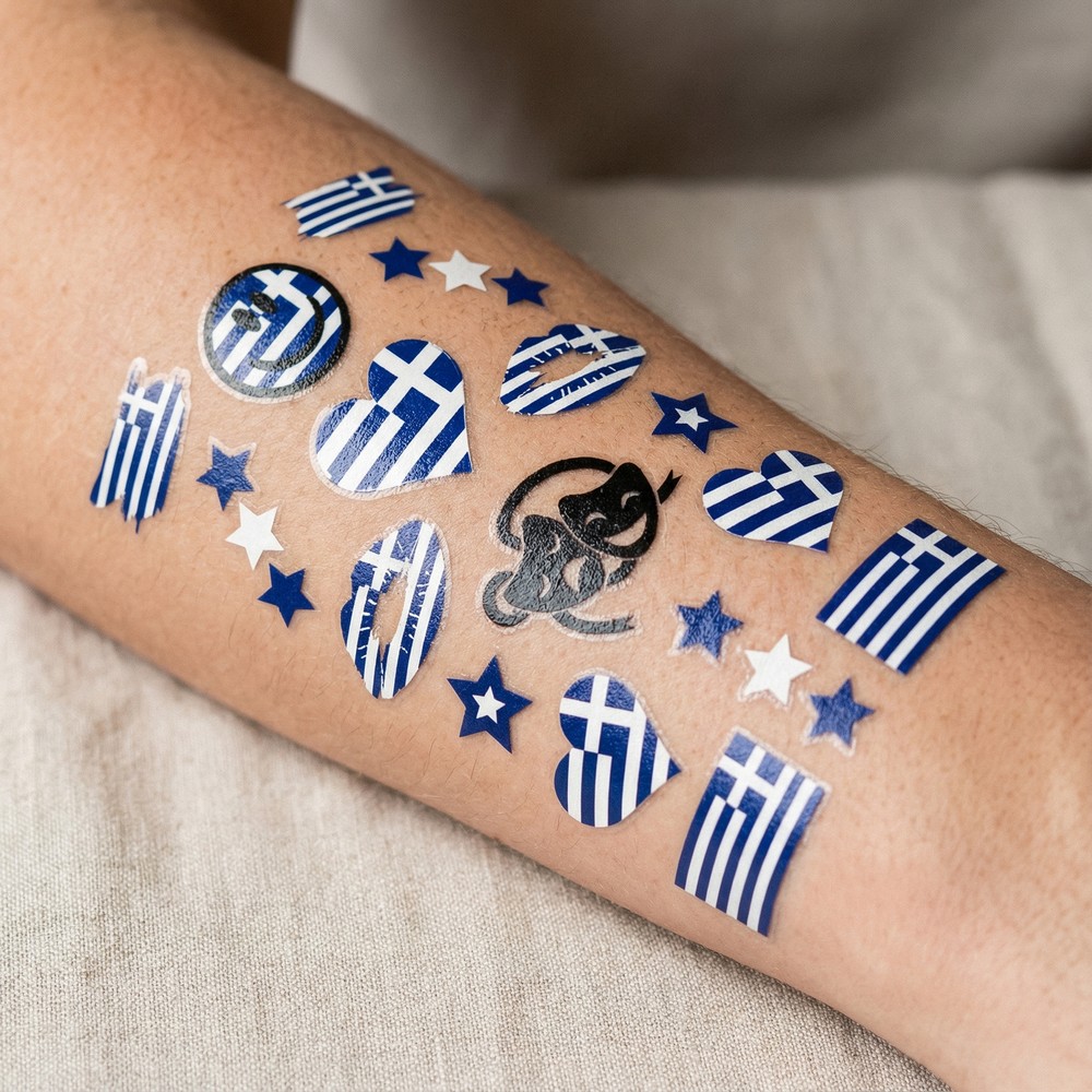 Grækenland Falske Tatoveringer | Grækenland Falske tatoveringer - Festtilbehør - Temashop