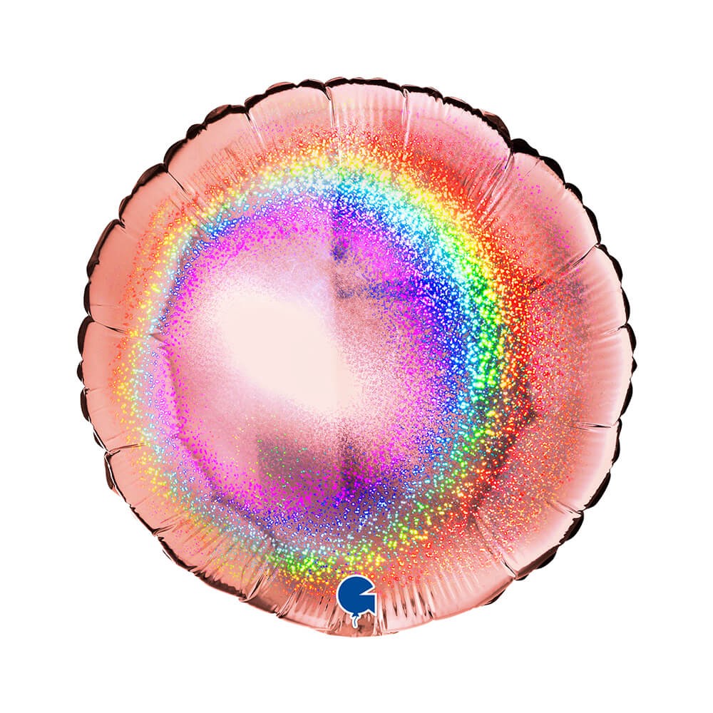 Glitter Rund Folieballon Rosaguld