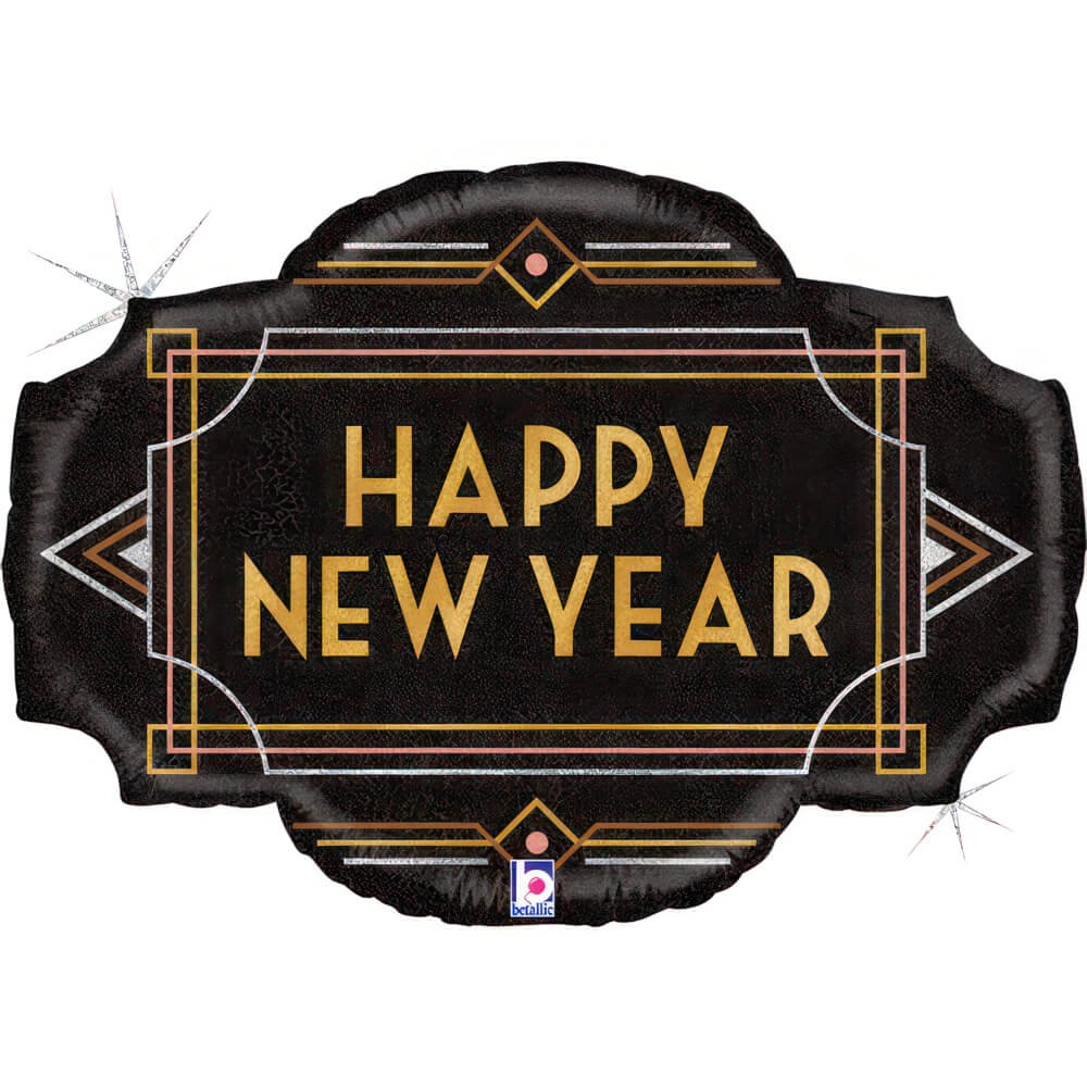 Happy New Year Art Deco Folieballon