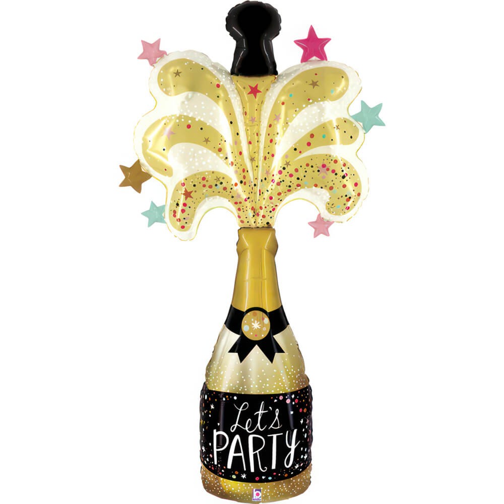 Stor Champagneflaske Folieballon - 1 stk (87 x 166 cm) | Drinks Folieballoner - Temashop