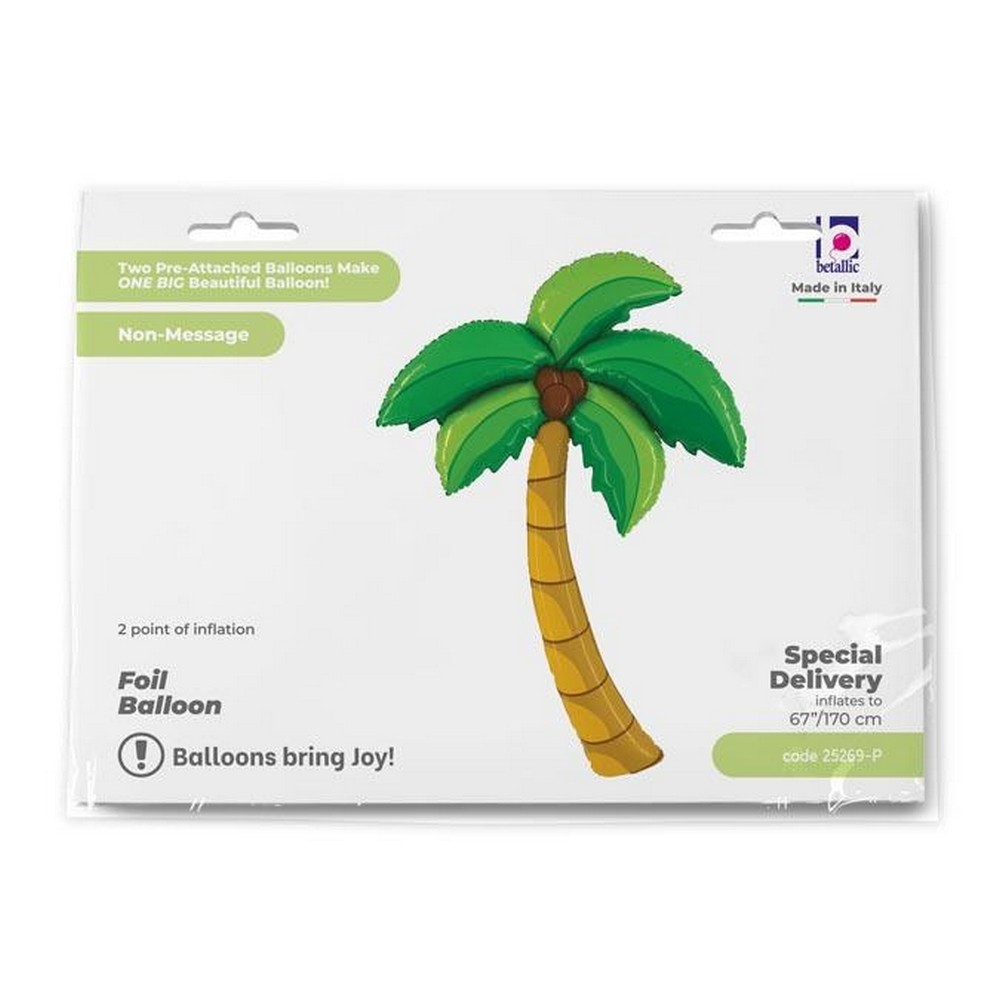 Palmetræ Folieballon - 1 stk (83 x 170 cm) | Strand Folieballoner - Temashop