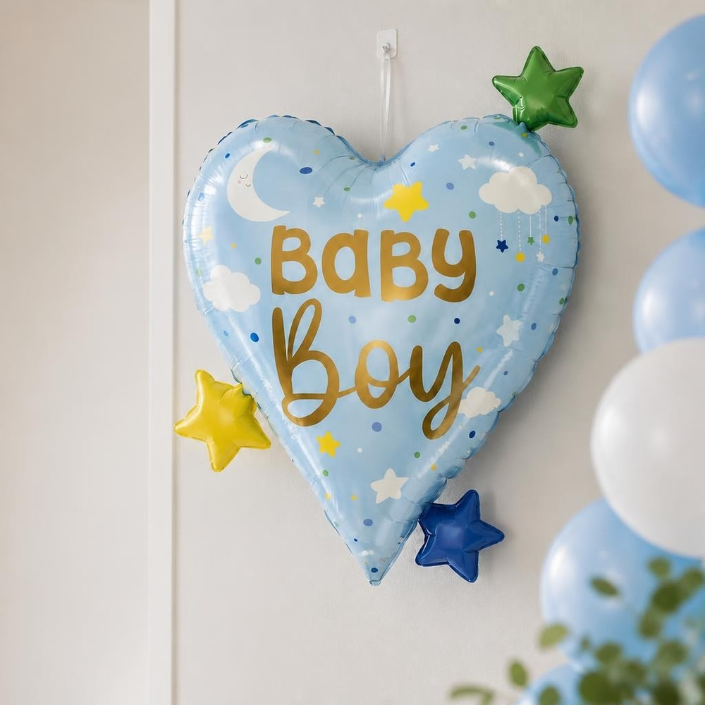 Baby Boy Hjerte Folieballon