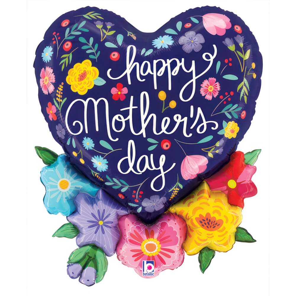 Happy Mother&#39;s Day Blomster Folieballon