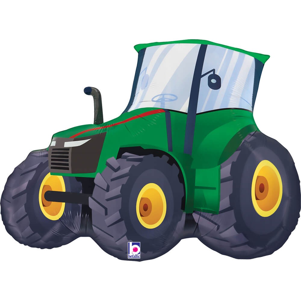 Traktor Folieballon Grøn - 1 stk (70 x 53 cm) | Gård tema Folieballoner - Temashop