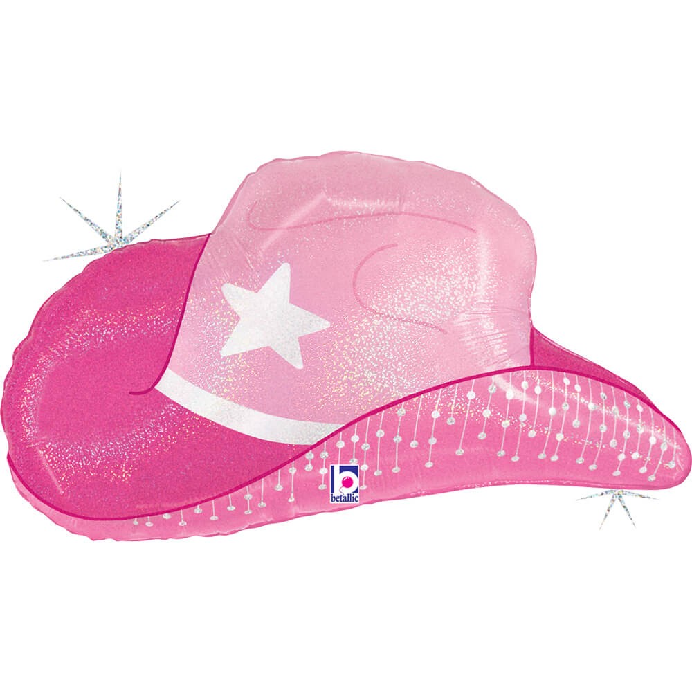 Cowgirl Hat Folieballon Pink