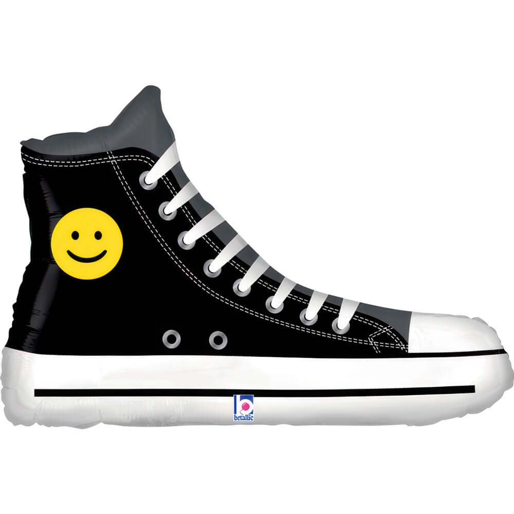 Sneaker Folieballon Sort - 1 stk (69 x 45 cm) | Emoji Folieballoner - Temashop