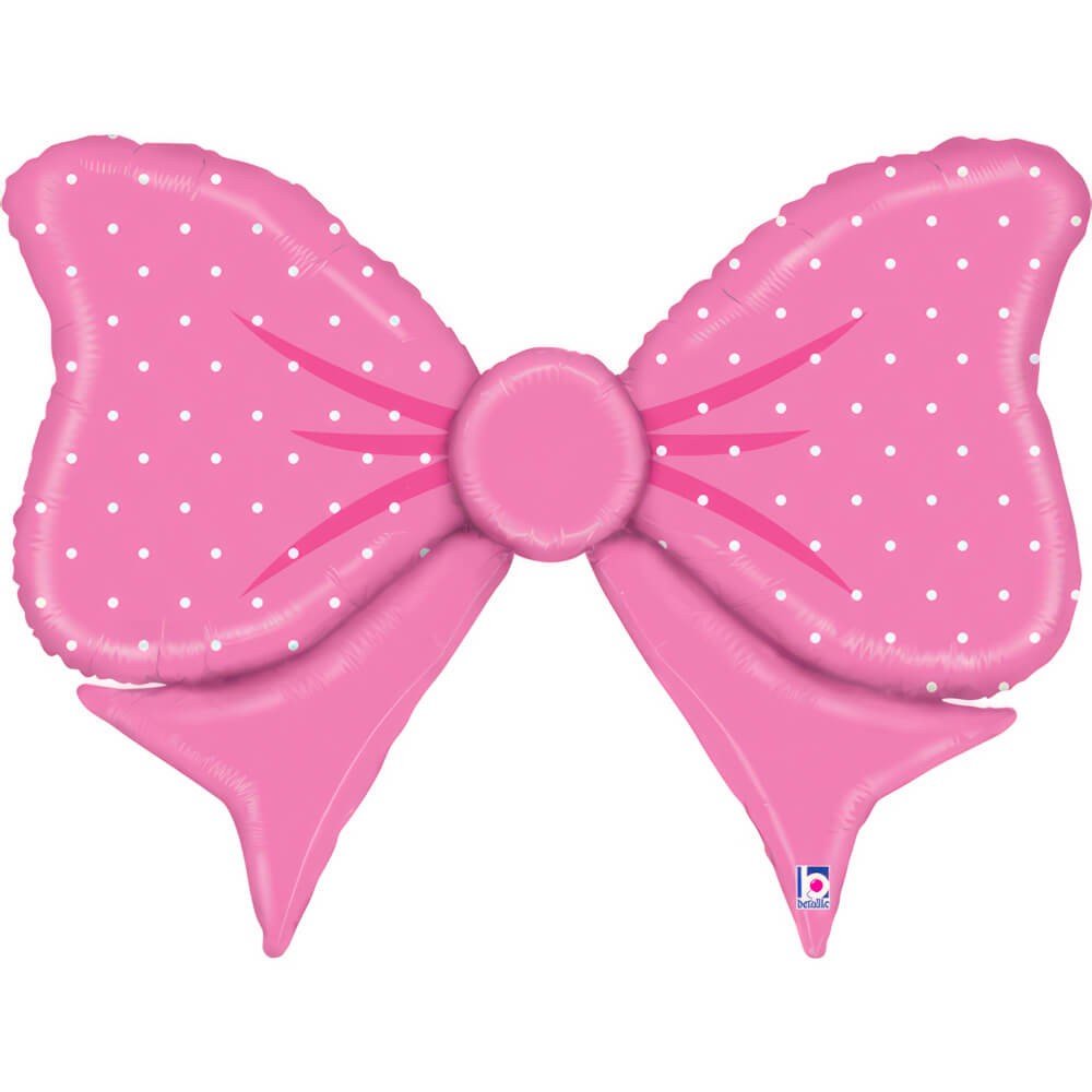 Sløjfe Folieballon Lyserød - 1 stk (85 x 60 cm) | Fødselsdag pige Folieballoner - Temashop