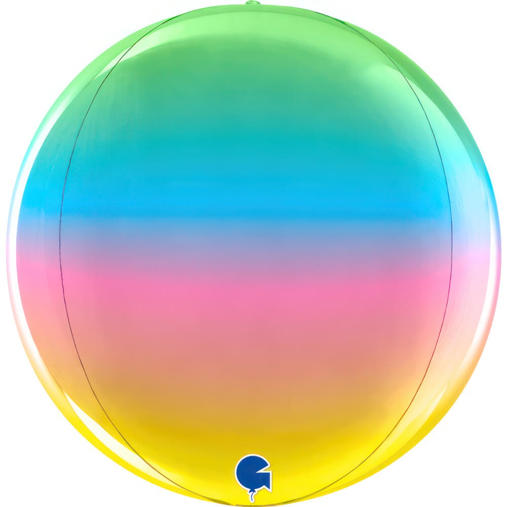 Regnbue Rund Folieballon - 1 stk (29 x 29 x 29 cm) | Regnbue Folieballoner - Temashop