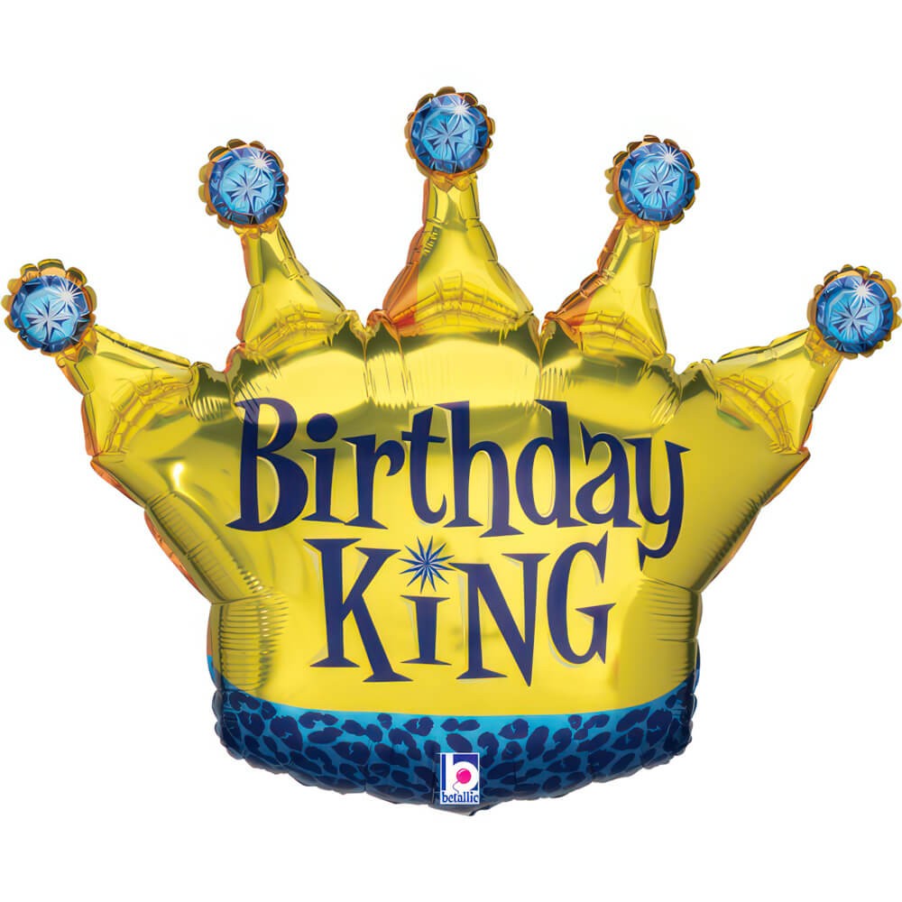 Kongekrone Happy Birthday Folieballon - 1 stk (75 x 58 cm) | Konge Folieballoner - Temashop