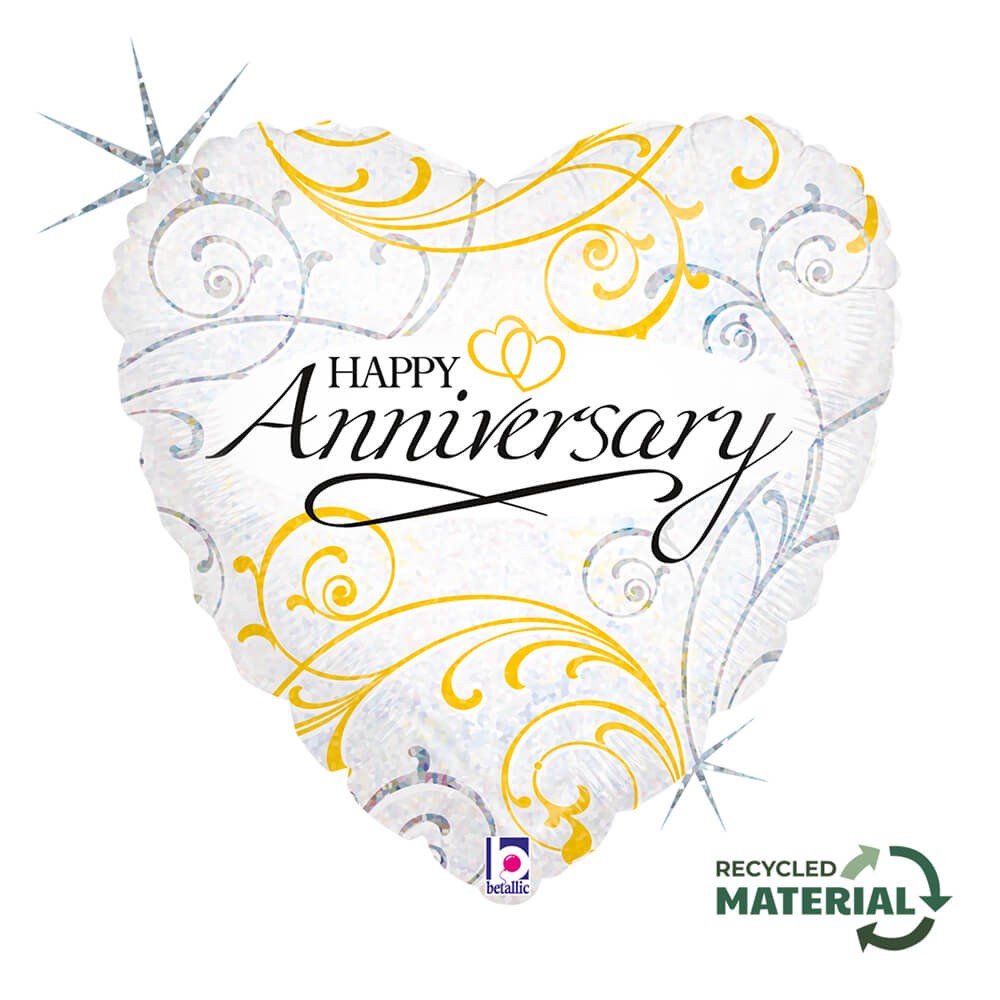 Happy Anniversary Hjerte Folieballon
