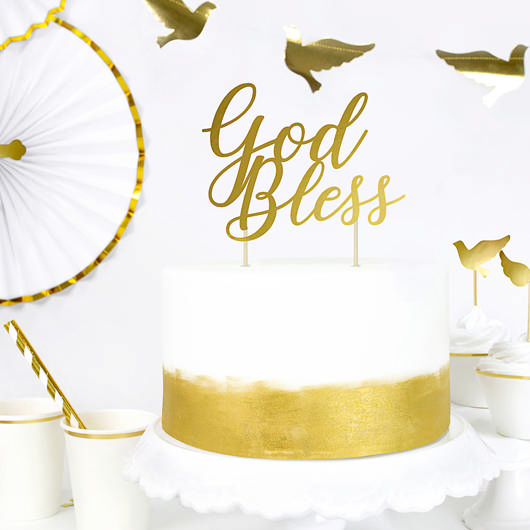 God Bless Kagetopper Guld - 1 stk (27,5 cm) - Temashop