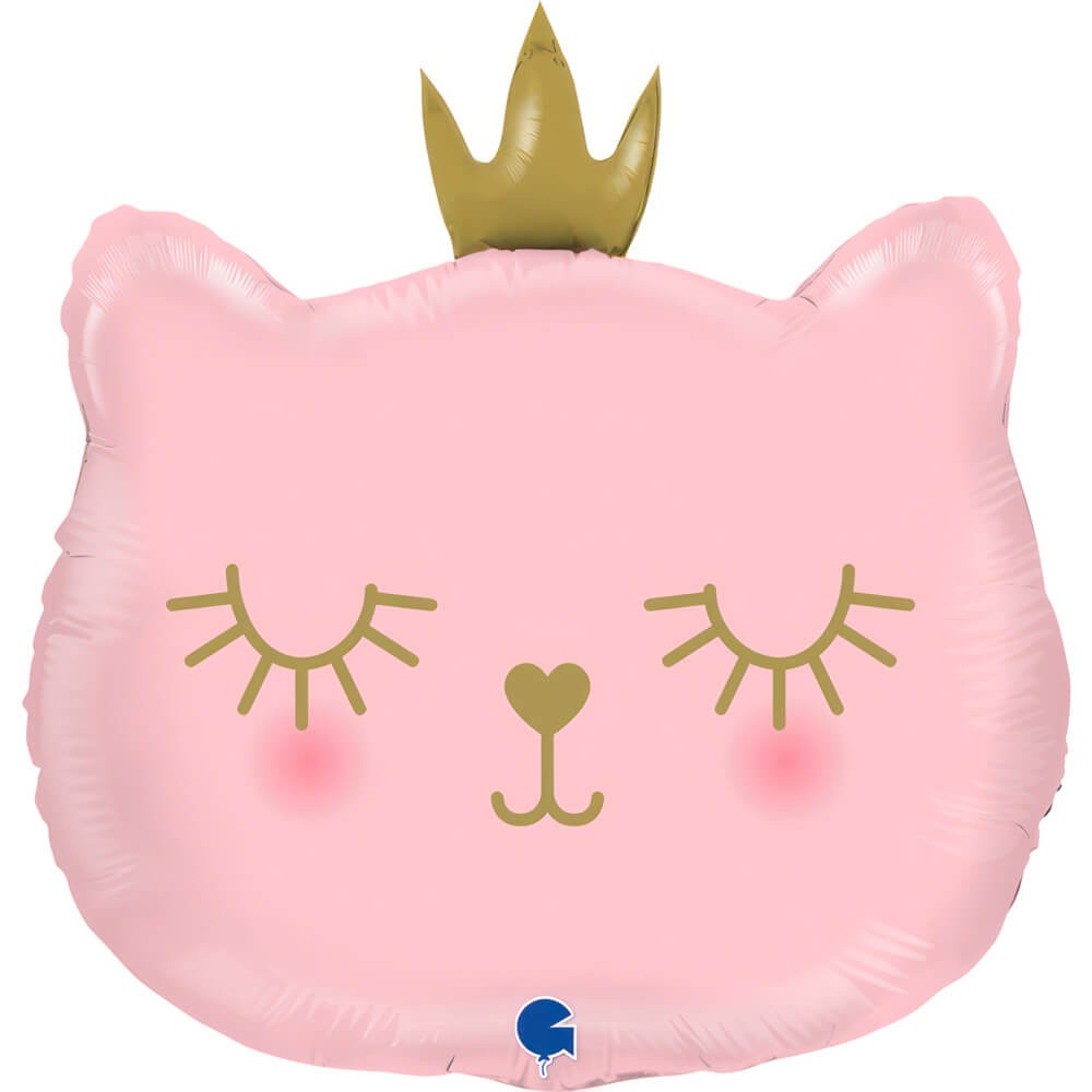 Prinsesse Kat Folieballon Lyserød - 1 stk (49 x 52 cm) | Kat Folieballoner - Temashop